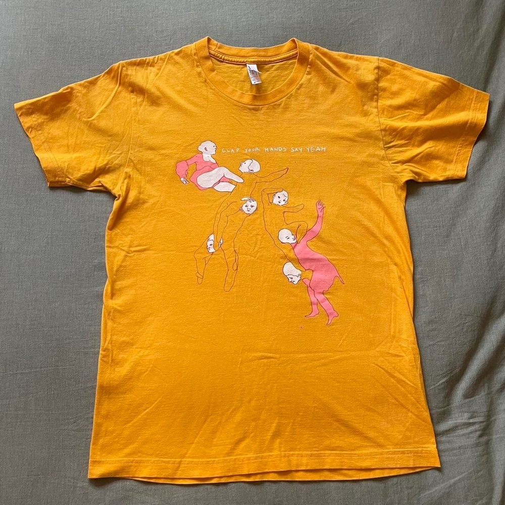 Yellow American Apparel Clap Your Hands Say Yeah T-Shirt